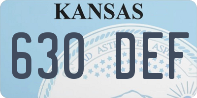 KS license plate 630DEF