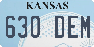 KS license plate 630DEM