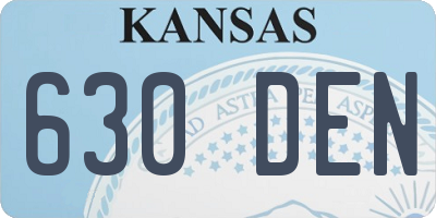 KS license plate 630DEN