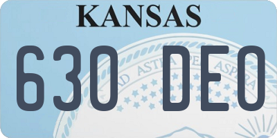 KS license plate 630DEO