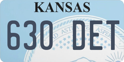 KS license plate 630DET