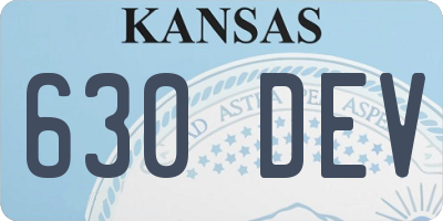 KS license plate 630DEV
