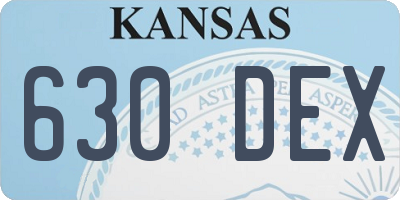 KS license plate 630DEX