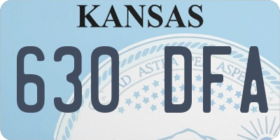 KS license plate 630DFA