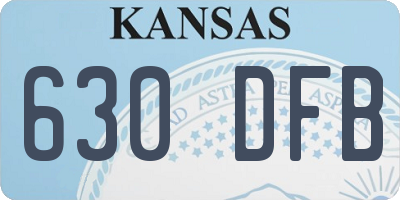 KS license plate 630DFB