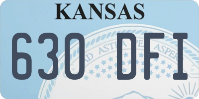 KS license plate 630DFI