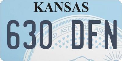 KS license plate 630DFN