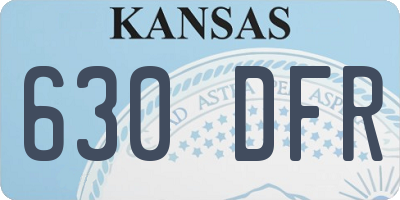 KS license plate 630DFR