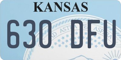 KS license plate 630DFU