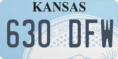 KS license plate 630DFW