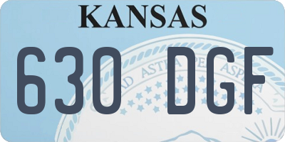 KS license plate 630DGF