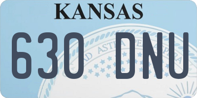 KS license plate 630DNU