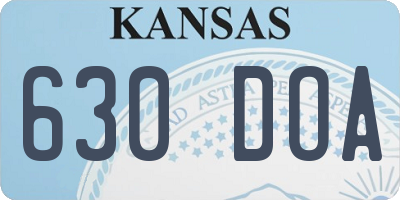 KS license plate 630DOA