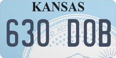 KS license plate 630DOB