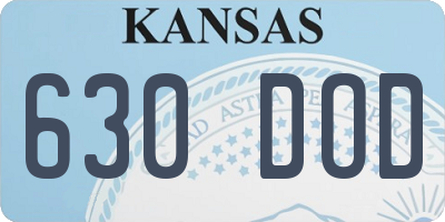 KS license plate 630DOD
