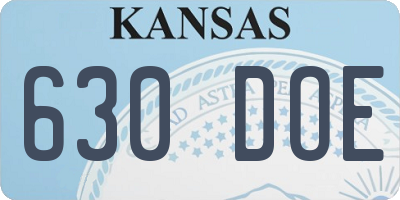 KS license plate 630DOE