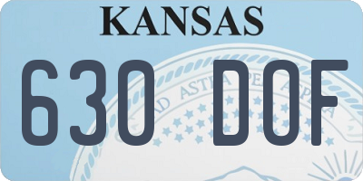 KS license plate 630DOF