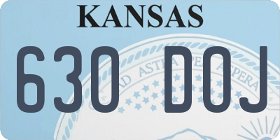 KS license plate 630DOJ