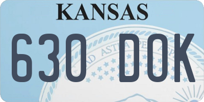 KS license plate 630DOK