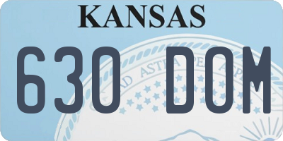 KS license plate 630DOM