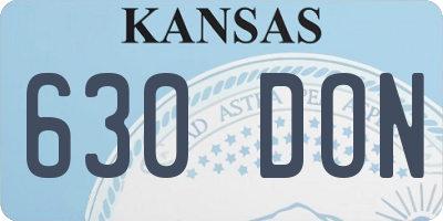 KS license plate 630DON