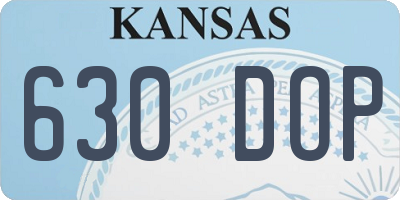 KS license plate 630DOP