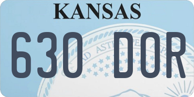 KS license plate 630DOR