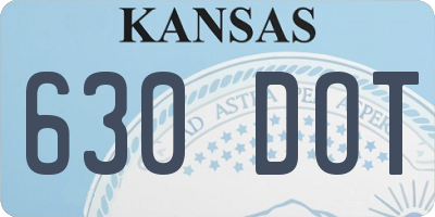 KS license plate 630DOT