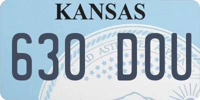 KS license plate 630DOU
