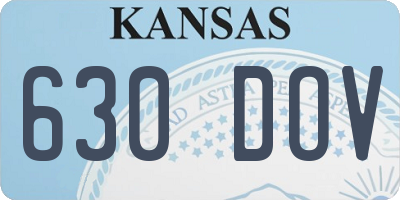 KS license plate 630DOV