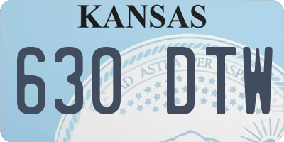 KS license plate 630DTW
