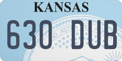KS license plate 630DUB