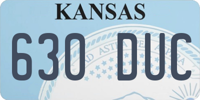 KS license plate 630DUC