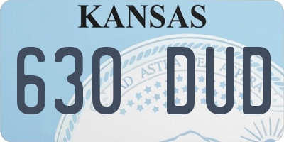 KS license plate 630DUD