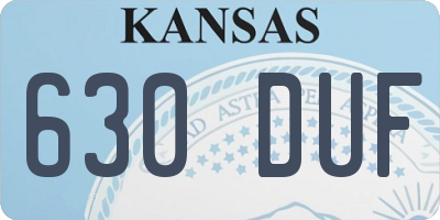 KS license plate 630DUF