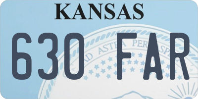 KS license plate 630FAR