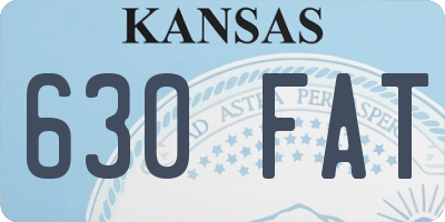 KS license plate 630FAT