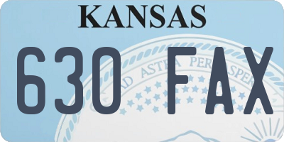KS license plate 630FAX