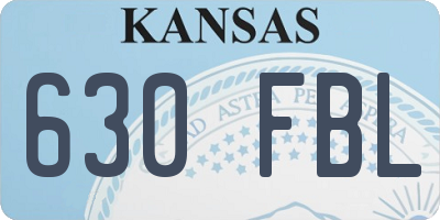 KS license plate 630FBL