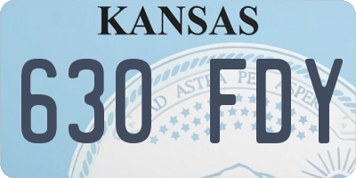 KS license plate 630FDY