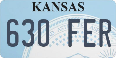 KS license plate 630FER