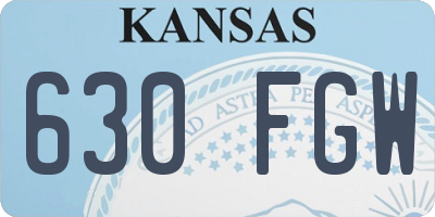 KS license plate 630FGW