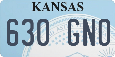 KS license plate 630GNO