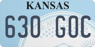 KS license plate 630GOC