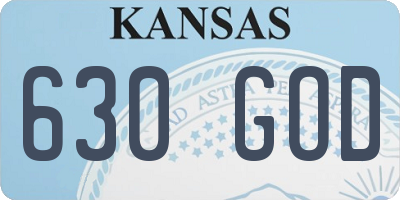 KS license plate 630GOD