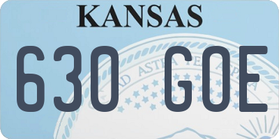 KS license plate 630GOE