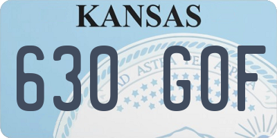 KS license plate 630GOF
