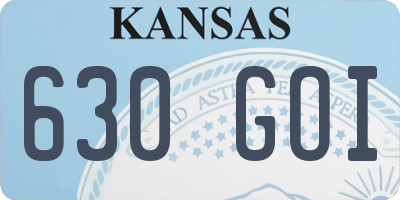 KS license plate 630GOI