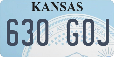 KS license plate 630GOJ