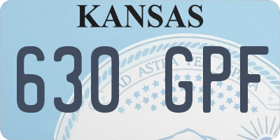 KS license plate 630GPF